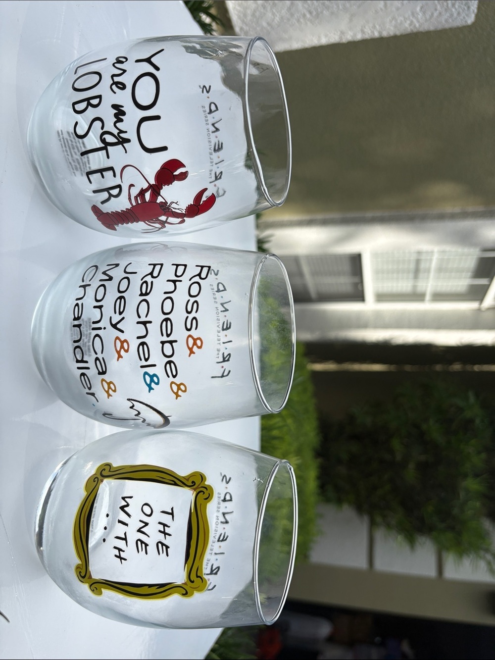 Set of 3 Novelty FRIENDS Wine Tumblers